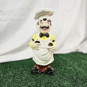 Vintage Ceramic Chef Figurine - 4 Utensil Holder - 1977 Great Condition